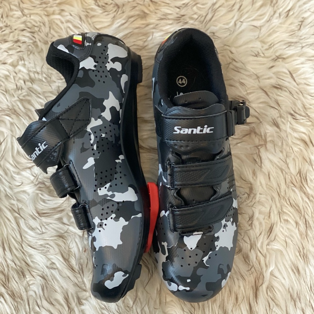 Men’s Cycling Shoe Black White Camp Size 10.5